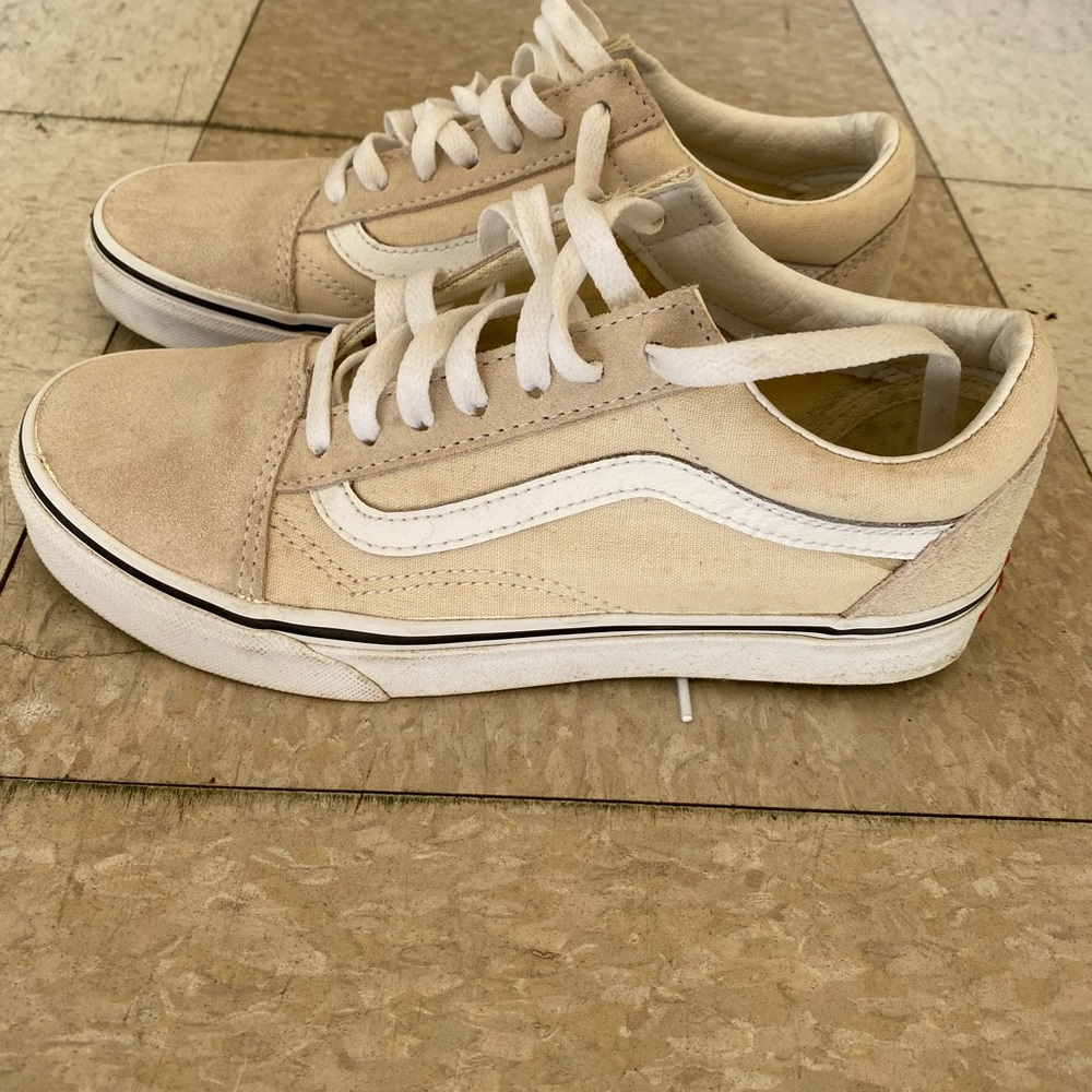 Vans old skool birch/true white womens 6.5 mens 5